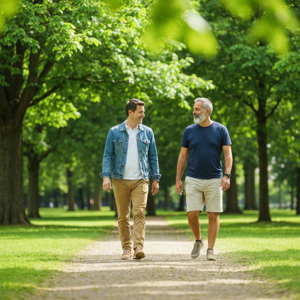 Menschen bei einem Spaziergang im Park